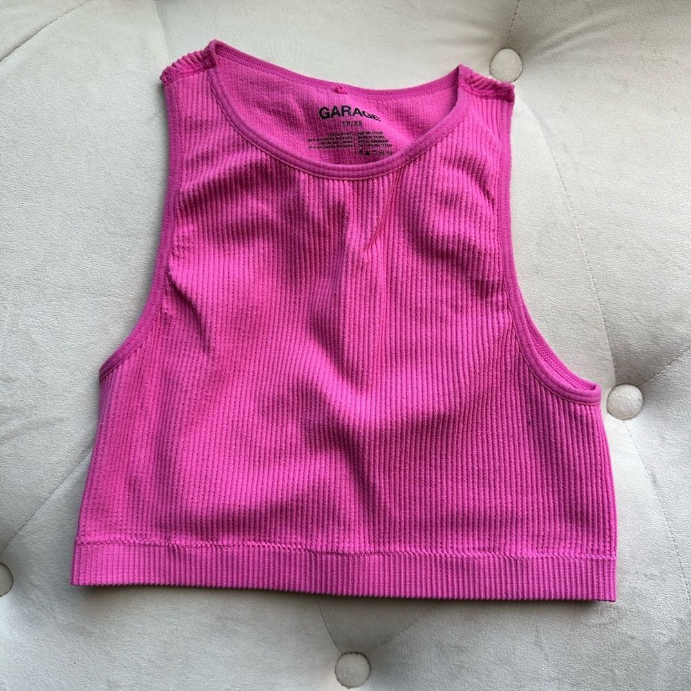 Garage Fitted Hot Pink Crop Top